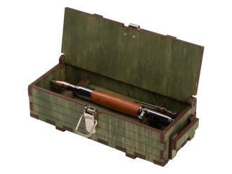 Изображение №4 | Ручка шариковая Падук (ручка- коричневый, gun, розовое золото, подарочная коробка- зеленый)