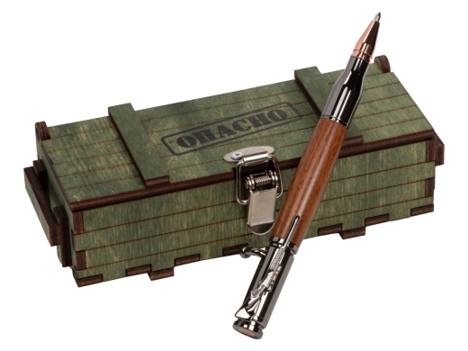 Изображение №3 | Ручка шариковая Падук (ручка- коричневый, gun, розовое золото, подарочная коробка- зеленый)