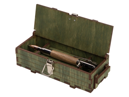 Изображение №4 | Ручка шариковая Орех (ручка- коричневый, gun, розовое золото, подарочная коробка- зеленый)