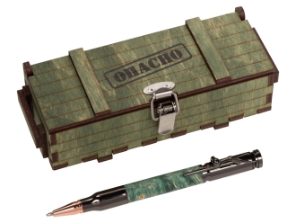 Изображение №2 | Ручка шариковая Кап клена (ручка- зеленый, gun, розовое золото, подарочная коробка- зеленый)