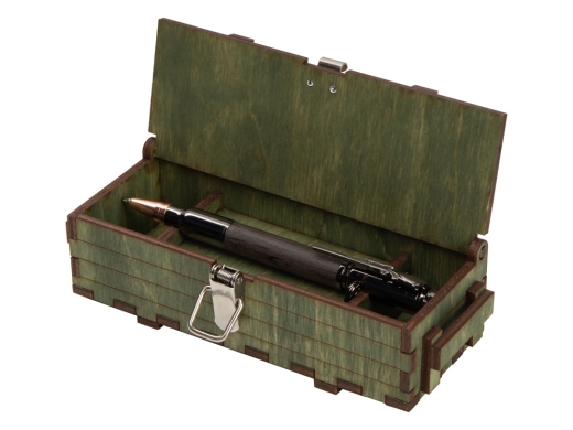 Изображение №4 | Ручка шариковая Морёный дуб (ручка- темно-коричневый, gun, розовое золото, подарочная коробка- зеленый)