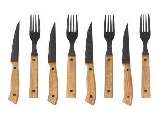 Изображение №2 | Набор приборов для стейка «Remy» (черный, натуральный коричневый)