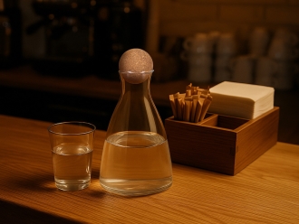 Изображение №7 | Кувшин с пробковой крышкой «Beveri» (прозрачный, натуральный коричневый)