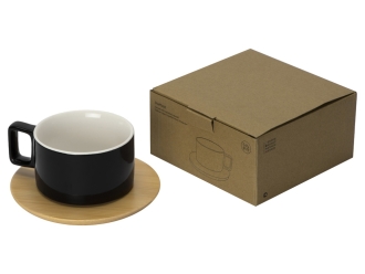 Изображение №6 | Чайная пара с бамбуковым блюдцем «Sheffield» (черный)