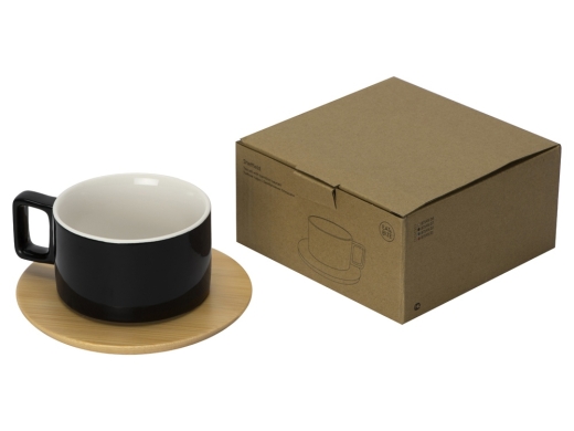 Изображение №6 | Чайная пара с бамбуковым блюдцем «Sheffield» (черный)