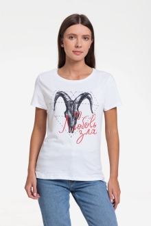 Изображение №1 | Футболка женская «Любовь зла», белая, размер S