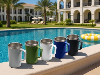 Изображение №6 | Стальная кружка с двойными стенками и порошковым покрытием «Tibet» (белый)