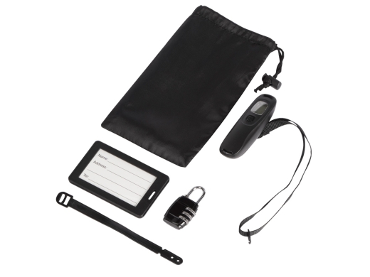 Изображение №1 | Набор для путешествия : весы, замок, бирка «World» (черный)