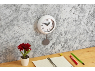 Изображение №8 | Настенные часы с маятником «Pendulum» (белый, серый)