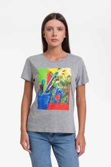 Изображение №1 | Футболка женская Artist Bear, серый меланж, размер S