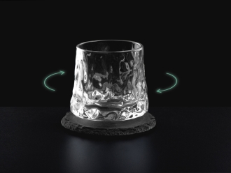 Изображение №1 | Вращающийся бокал для виски на сланцевом костере «Bromo» (прозрачный)