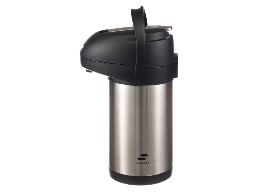 Изображение №1 | Термос с помпой, 3000 мл (серебристый, черный)