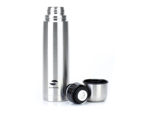 Изображение №3 | Термос с чехлом узкий, 1000 мл (серебристый)