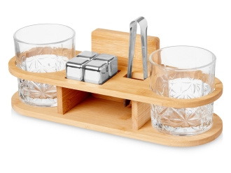 Изображение №1 | Набор для виски на бамбуковой подставке «Boulevardier» (натуральный, прозрачный)