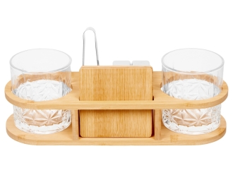Изображение №3 | Набор для виски на бамбуковой подставке «Boulevardier» (натуральный, прозрачный)