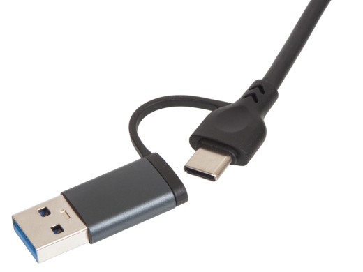 Изображение №5 | USB-хаб «Command» с коннектором 2-в-1 USB-C и USB-A, 2.0/3.0 (черный)