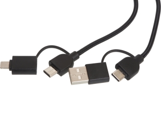 Изображение №2 | Универсальный зарядный кабель из переработанных ПЭТ и ТПЕ «Acalypha», быстрая зарядка 25 Вт (черный/натуральный)