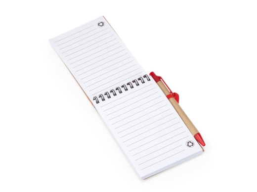 Изображение №2 | Блокнот LIEN с шариковой ручкой (бежевый/красный)