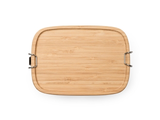 Изображение №7 | Ланч-бокс DAIKON из нержавеющей стали с бамбуковой крышкой (серебристый/бежевый)