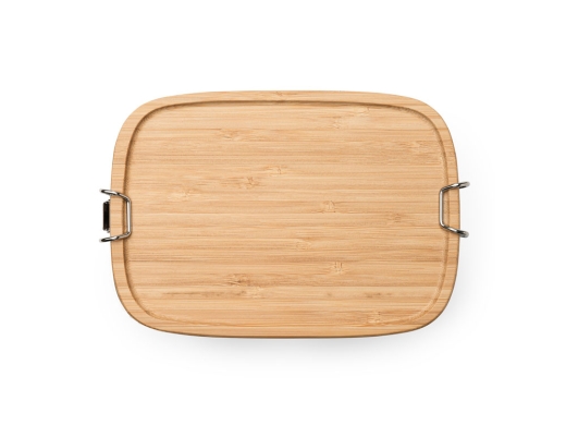 Изображение №7 | Ланч-бокс DAIKON из нержавеющей стали с бамбуковой крышкой (серебристый/бежевый)