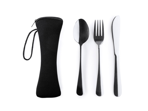 Изображение №4 | Набор столовых приборов BELVER (серебристый, черный)