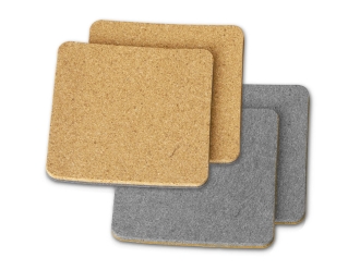 Изображение №1 | Набор костеров из пробки с фетром «Grit» (бежевый, серый)