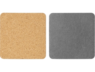 Изображение №2 | Набор костеров из пробки с фетром «Grit» (бежевый, серый)