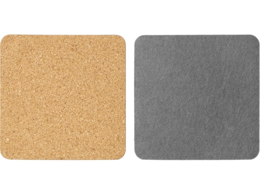 Изображение №2 | Набор костеров из пробки с фетром «Grit» (бежевый, серый)