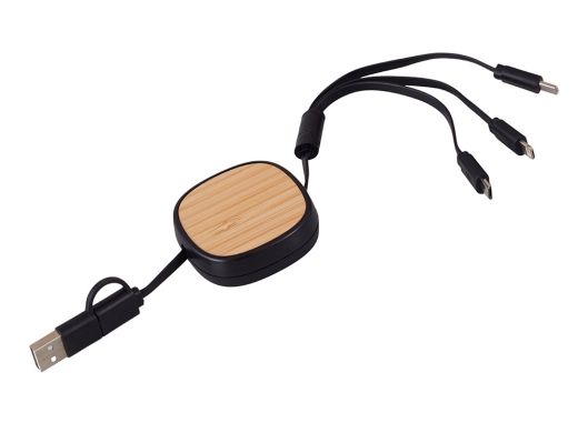 Изображение №1 | Универсальный кабель с ретрактором 3-в-1 «Retrax» (черный)