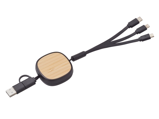 Изображение №2 | Универсальный кабель с ретрактором 3-в-1 «Retrax» (черный)