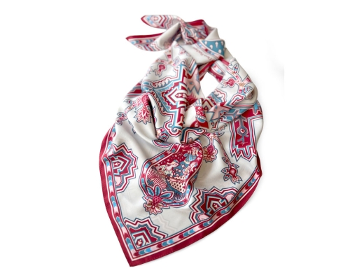 Изображение №4 | Платок «Кавказский скакун» (бордовый, голубой, бежевый)