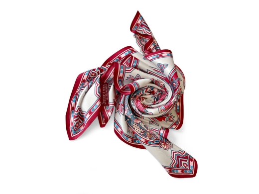 Изображение №6 | Платок «Кавказский скакун» (бордовый, голубой, бежевый)