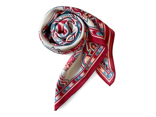 Изображение №7 | Платок «Кавказский скакун» (бордовый, голубой, бежевый)