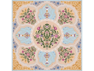 Изображение №1 | Платок «Сады Востока» (бежевый, голубой)