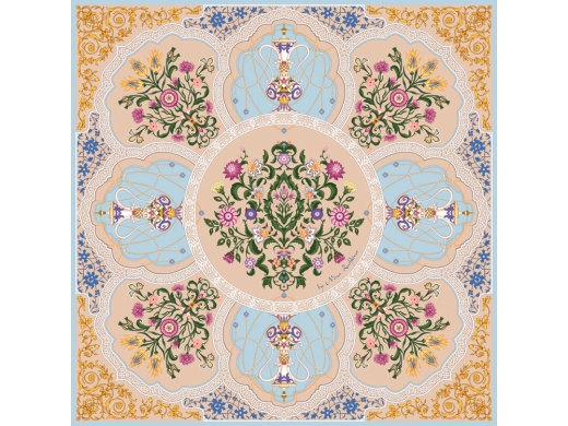 Изображение №1 | Платок «Сады Востока» (бежевый, голубой)