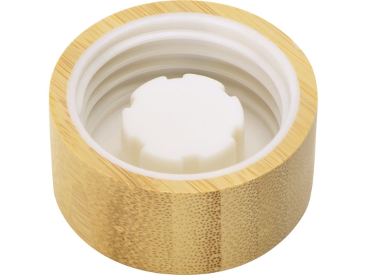 Изображение №4 | Стеклянная бутылка с бамбуковой крышкой «Foggy», 600 мл (белый)