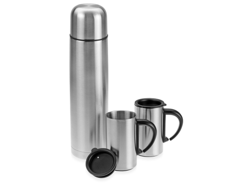 Изображение №2 | Набор «Коретто»: термос и 2 термокружки v.2 (серебристый)