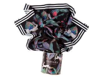 Изображение №1 | Платок «Зайцы» (черный, мультиколор)