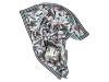 Изображение №1 | Платок «Фазаны» (белый, мультиколор)