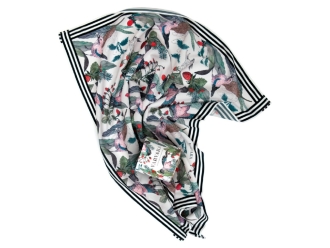 Изображение №1 | Платок «Фазаны» (белый, мультиколор)