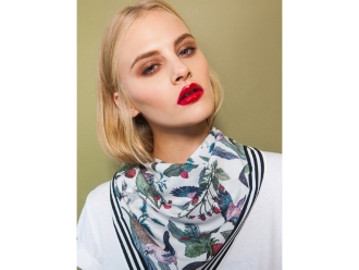 Изображение №2 | Платок «Фазаны» (белый, мультиколор)