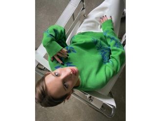 Изображение №3 | Джемпер «Хризантема» onesize (зеленый, синий)