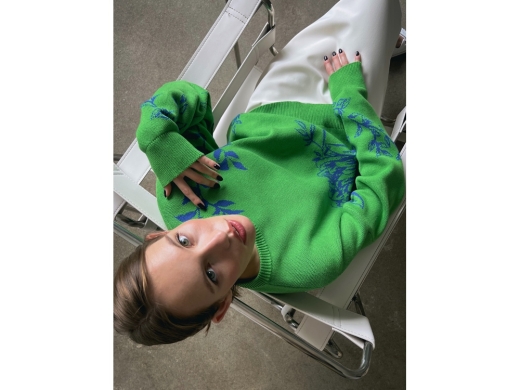 Изображение №3 | Джемпер «Хризантема» onesize (зеленый, синий)