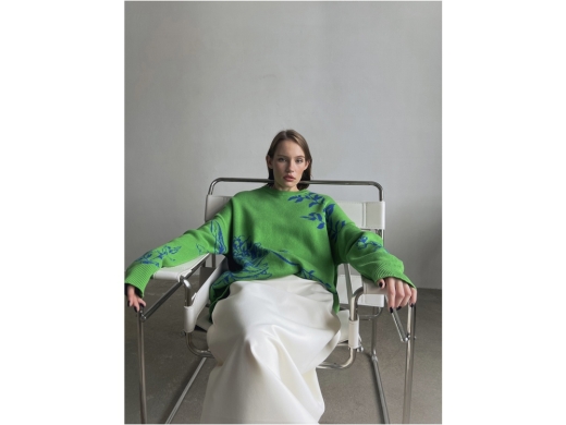 Изображение №5 | Джемпер «Хризантема» onesize (зеленый, синий)