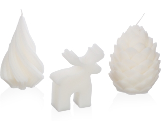 Изображение №3 | Набор свечей на подставке «New year» (белый, серый)