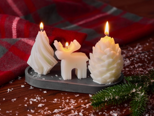 Изображение №12 | Набор свечей на подставке «New year» (белый, серый)