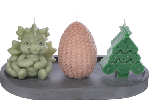 Изображение №2 | Набор свечей на подставке «Год дракона» (разноцветный)