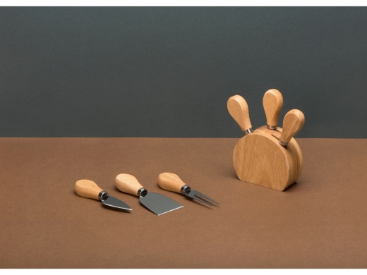 Изображение №5 | Набор из ножей для сыра на подставке «Take it cheesy» (бежевый)