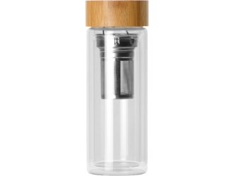Изображение №6 | Стеклянный термос с ситечком «Badachu» в чехле (бутылка- прозрачный, натуральный, серебристый, чехол- серый)