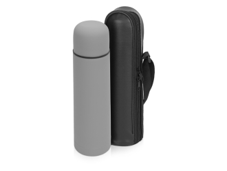 Изображение №1 | Термос «Ямал Soft Touch» с чехлом (серый матовый)